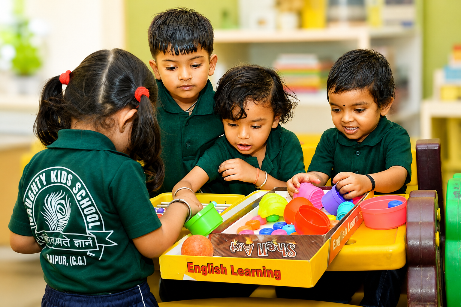 Vreenda Academy Preschool students learning in Dharampura Mana Raipur
